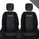 Car Seat Back 2pcs Leatherette Carbon Black