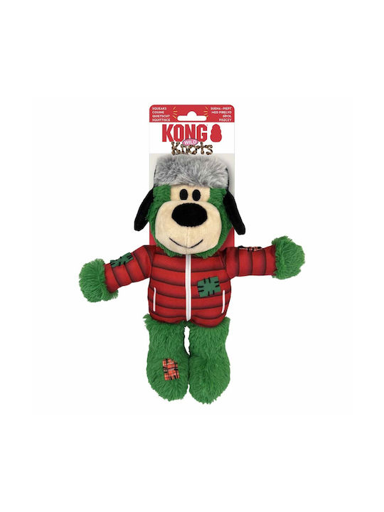 Kong Holiday Wild Knots Bear Dog Toy Green