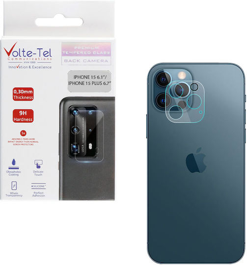 Volte-Tel 9h Protecție Cameră Tempered Glass Transparent pentru iPhone 15 / 15 Plus