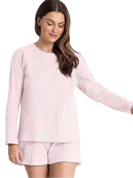 LaLupa Women's Blouse Long Sleeve Pink