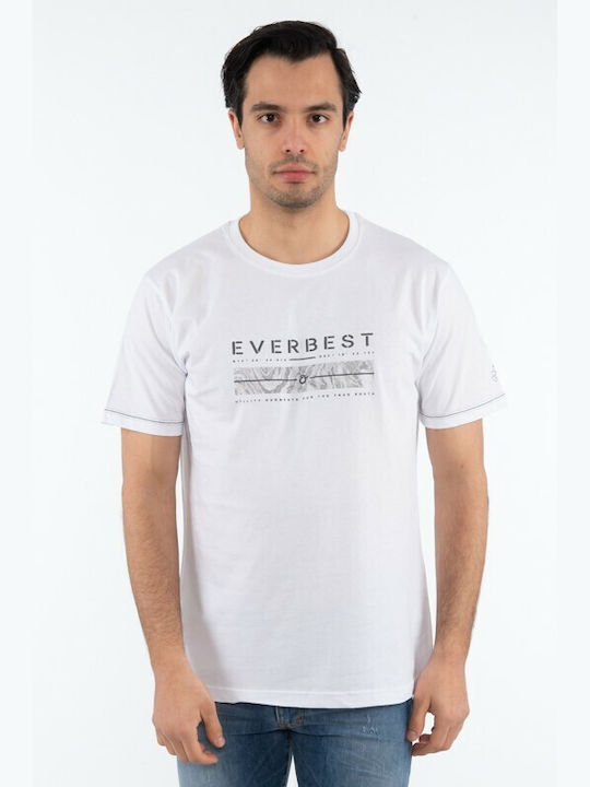 Everbest T-shirt Bărbătesc cu Mânecă Scurtă White