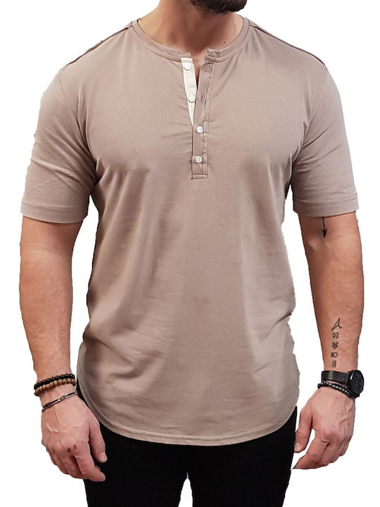 Vittorio Artist Men's Short Sleeve T-shirt Beige