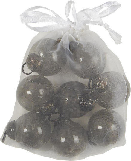Hanging Ball Ornament Ornament Fabric Gray Set 8pcs
