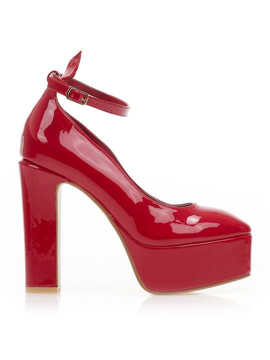 Tsoukalas Pumps mit Riemchen & Chunky hoher Abs...