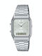 Casio Ανδρικό Ρολόι 29mm Χρονογράφος Μπαταρίας με Ασημί Μεταλλικό Μπρασελέ
