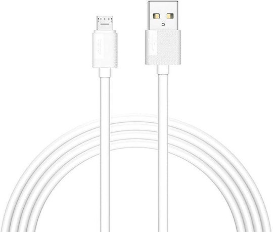 T-Phox Regular USB 2.0 to micro USB Cable Λευκό 1.2m