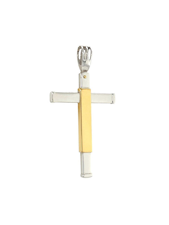 Xryseio Men's White Gold Cross 18K