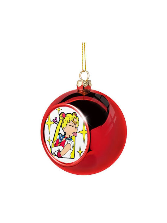 Christmas Moon Ornament Red