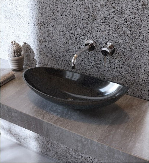 Sanitec Bliss Deasupra Blatului Chiuvetă din Material Sintetic 66x35.5x14cm Metallic Space
