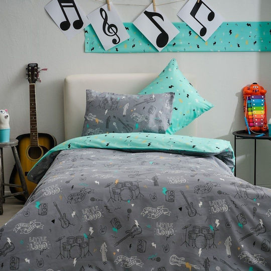 Vesta Home Kids Sheets Set Single Cotton Grey 170x260cm 3 Pieces