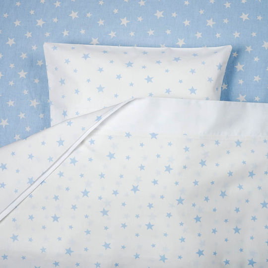 Mother Baby Baby Sheets Set Crib Cotton Fitted Blue 74x140cm 3pcs