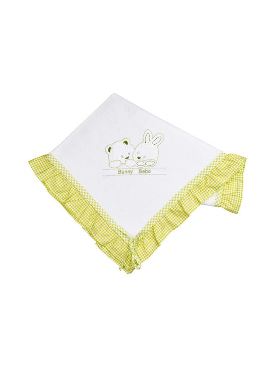Bunny Bebe Scutec Piqué Teddy Bears - Light Green Verde 90x90εκ.