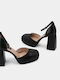 Bozikis Synthetic Leather Black High Heels with Strap Τακούνι