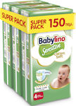 Babylino Tape Diapers Sensitive Cotton Soft Sensitive No. 4 for 8-13 kgkg 150pcs