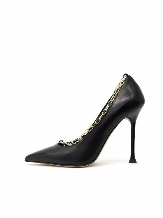 Mivida Leder Pumps mit hohem Absatz Schwarz