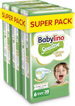 Babylino Tape Diapers Cotton Soft Sensitive No. 6 for 13-18 kgkg 114pcs