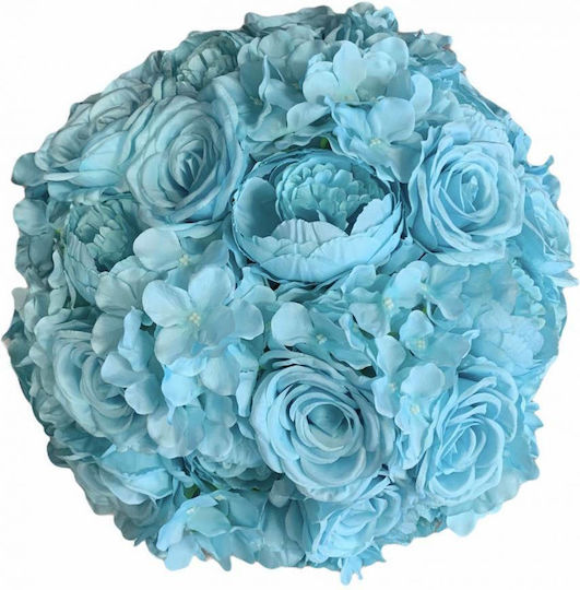 Strauß aus künstlichen Blumen Rose Hellblau 45cm