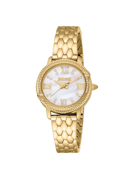 Just Cavalli Time Uhr mit Gold Metallarmband