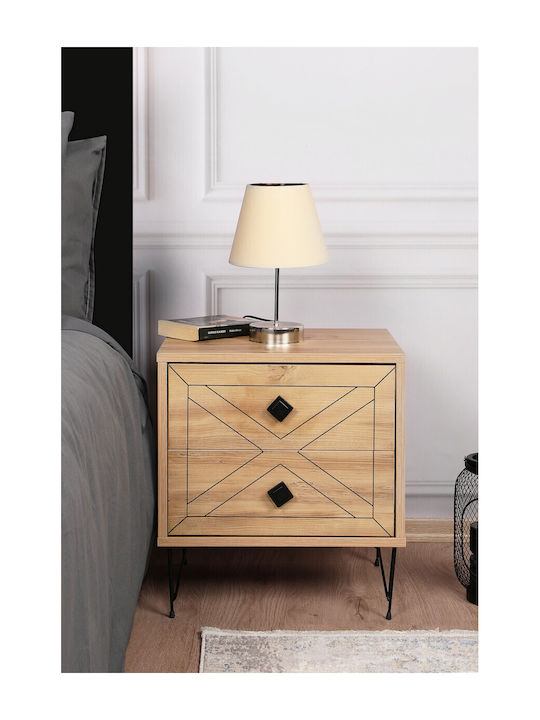 Комод Luna Дървен Brown/Black 55x50x65см