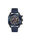 T5 Uhr Chronograph Batterie mit Blau Lederarmband