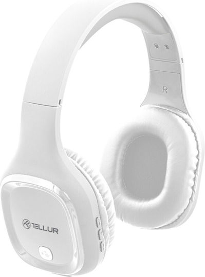 Tellur Pulse Ασύρματα / Ενσύρματα Over Ear Ακουστικά με 8 ώρες Λειτουργίας Λευκά