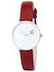 Pierre Cardin Belleville Monogram Γυναικείο Ρολόι 31mm Μπαταρίας με Κόκκινο Δερμάτινο Λουράκι