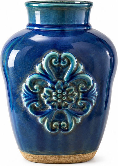 La Belle Maison Decorative Vase Stone Blue 17x17xH30cm D239