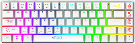 Aqirys Mira Wireless Gaming Mechanical Keyboard 65% with Outemu Red switches and RGB lighting (English US) White