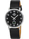 Women's Watch with Black Leather Strap