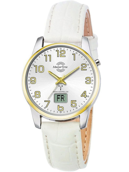 Damen Uhr mit Weiß Lederarmband