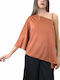 Γυναικεία Μπλούζα Off-Shoulder με έναν Ώμο Πορτοκαλί
