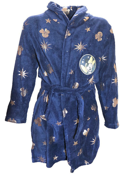 Disney Kids' Robe Winter Fleece Dark Blue Minnie Mouse