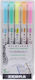 Zebra Markers Fluorescent Set 5pcs