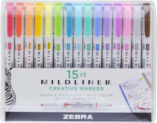 Zebra Marker Soft & Mild Set 15Stück