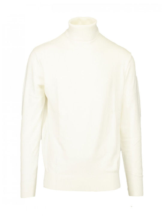 Explorer Men's Long Sleeve Sweater Turtleneck Ecru (Off White)