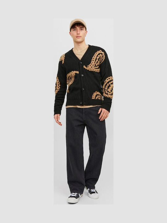 Ανδρικό Παντελόνι Τζιν με Loose Baggy Εφαρμογή Black