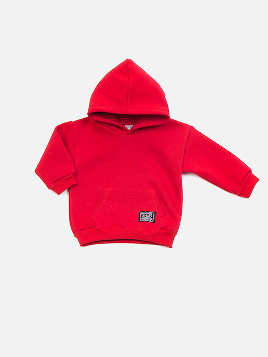 Trax Kinder Sweatshirt mit Kapuze und Taschen Κόκκινο