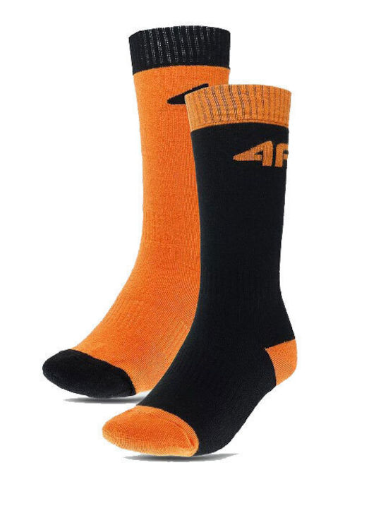 4F Детски чорапи Orange/Black.