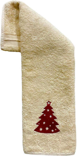 Decotelia Christmas Towel Fabric Beige L60xW40cm.
