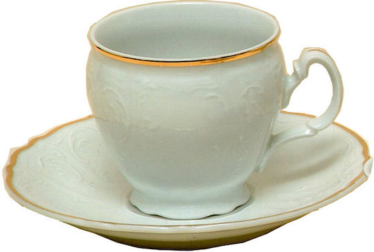 Set Tassen Tee aus Porzellan Gold 6Stück