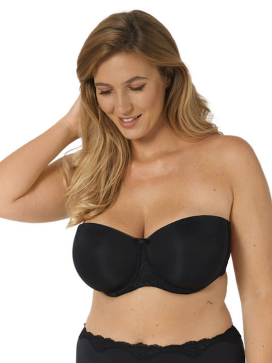 Triumph Beauty Full Essential Wdp ΜΑΥΡΟ Strapless Σουτιέν με Ελαφριά Ενίσχυση & Μπανέλες