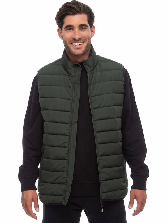 Sleeveless Jacket Puffer Khaki
