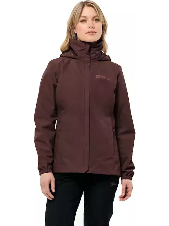 Jack Wolfskin Stormy Point Μπουφάν Puffer Μωβ