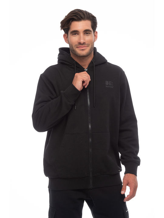 Be:Nation Men's Sweatshirt Jacket with Hood Black