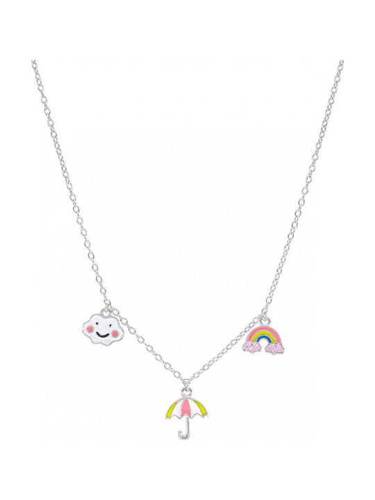 Marea Silver Chain Kids Necklaces with Stones D03007/AY