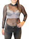 Women's Blouse Corset Long Sleeve Blue