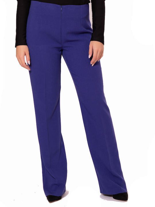 Chicard Women's Fabric Trousers Blue