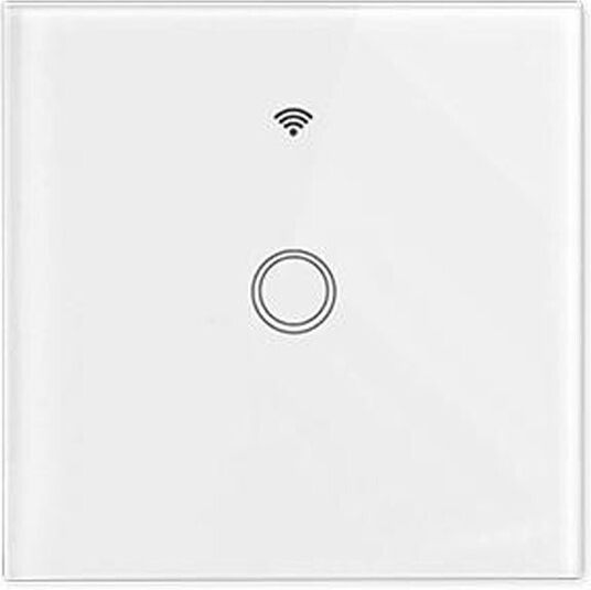 Smart Διακόπτης Τοίχου Αφής Wi-Fi Μονός Λευκός