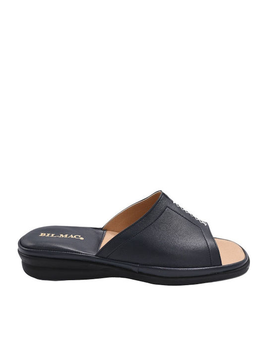 Bil-Mac Leather Winter Women's Slippers Blue