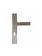 G & G Lever Front Door with Plate Right Nickel Satin